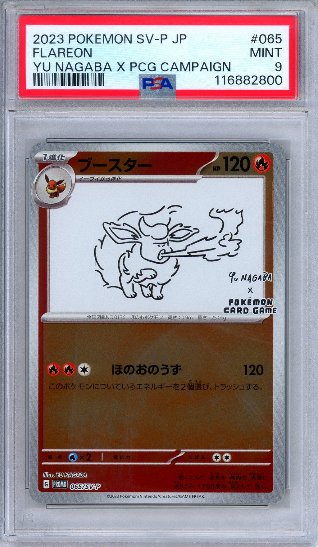 PSA 9 Flareon 065/SV-P YU NAGABA Pokemon Center Promo Japanese Pokemon