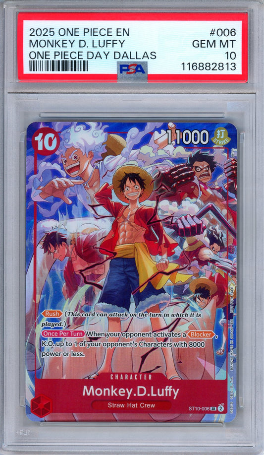 PSA 10 Monkey D. Luffy ST10-006 One Piece Day Dallas Promo One Piece