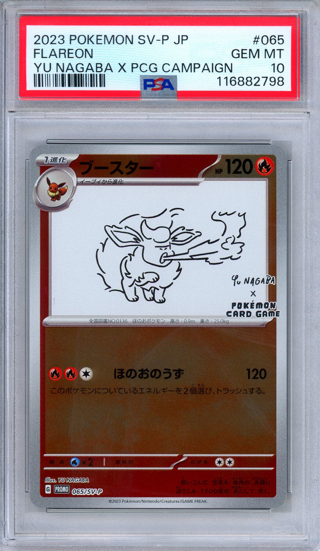 PSA 10 Flareon 065/SV-P YU NAGABA Pokemon Center Promo Japanese Pokemon