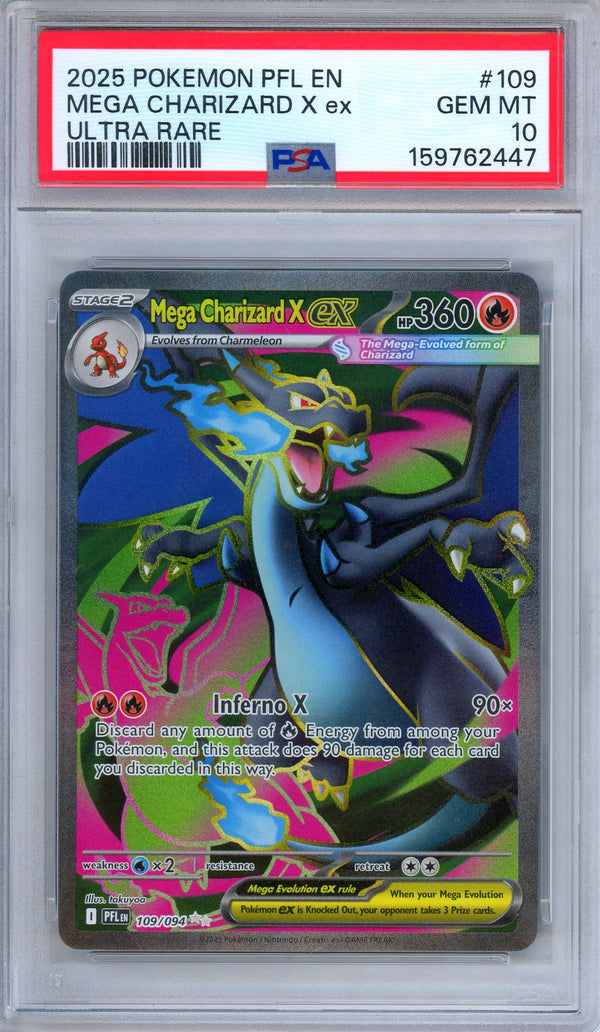 PSA 10 Mega Charizard ex 109/094 Phantasmal Flame Full Art Ultra Rare Pokemon