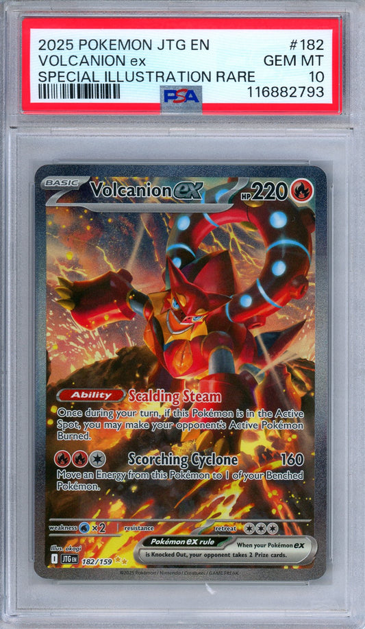 PSA 10 Volcanion ex 182/159 Journey Together Special Illustration Pokemon