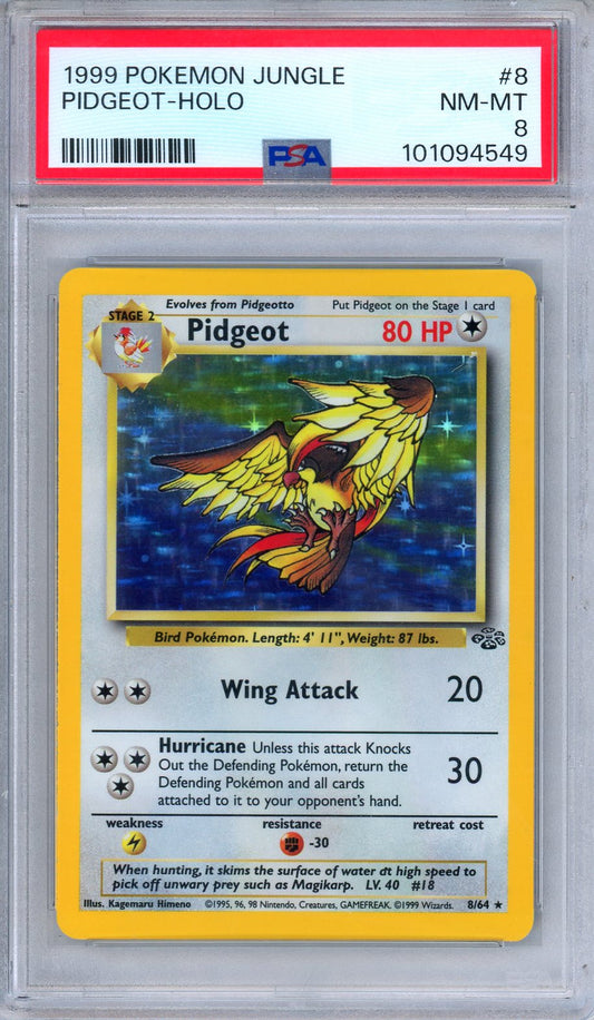 PSA 8 Pidgeot 8/64 Jungle Holo Rare 1999 Pokemon