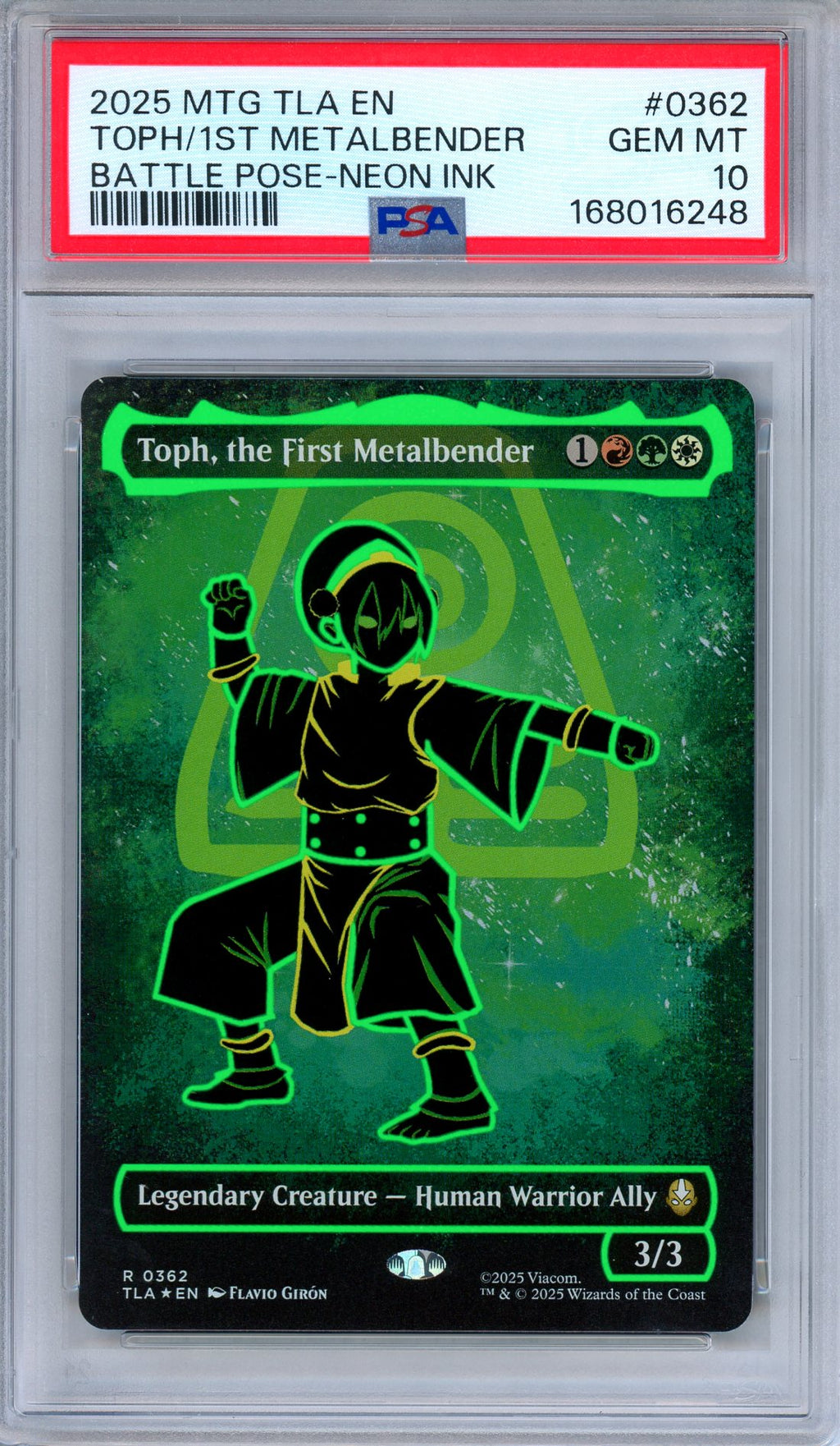 PSA 10 Toph, the First Metalbender #0362 Neon Ink Magic the Gathering