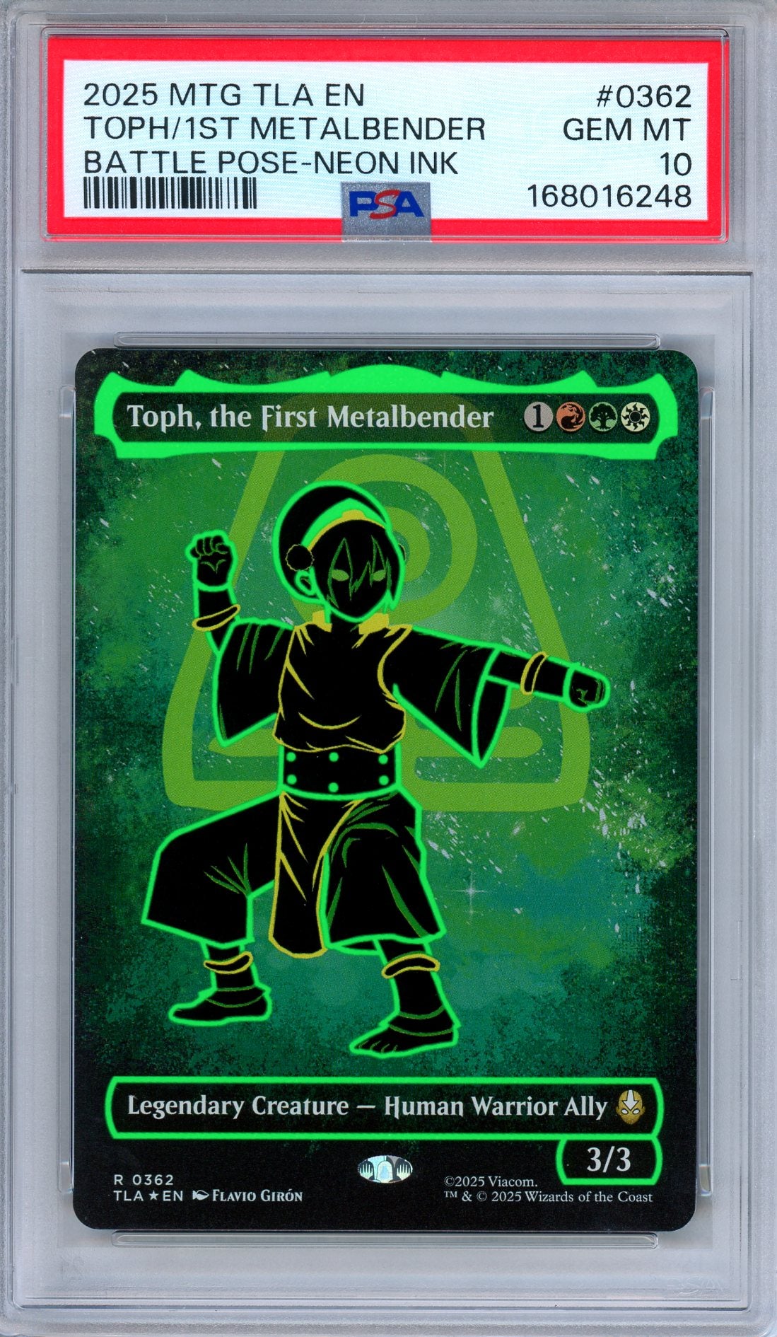 PSA 10 Toph, the First Metalbender #0362 Neon Ink Magic the Gathering