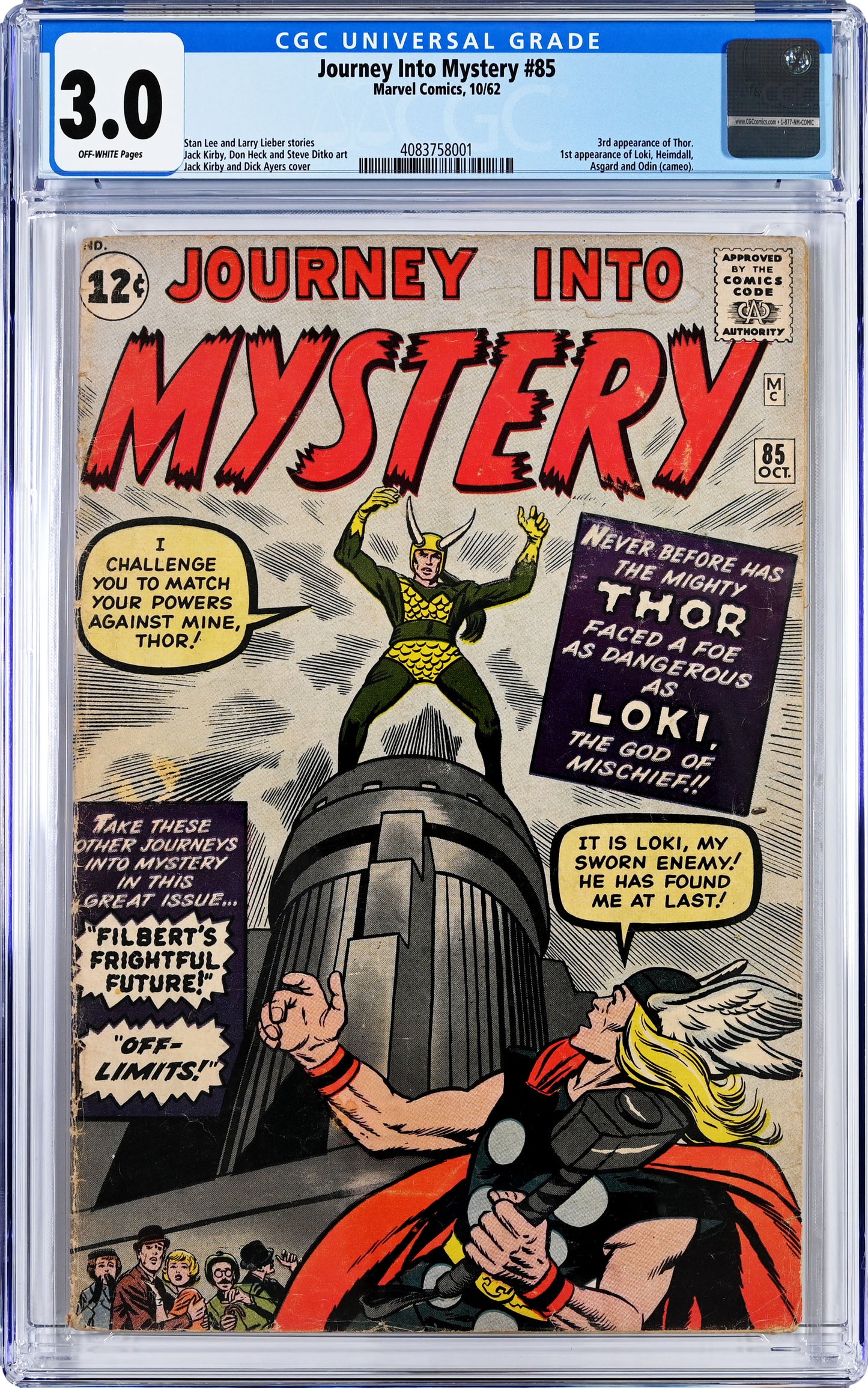 Journey into Mystery #85 CGC 3.0 Marvel Comics 1st appearance of Loki