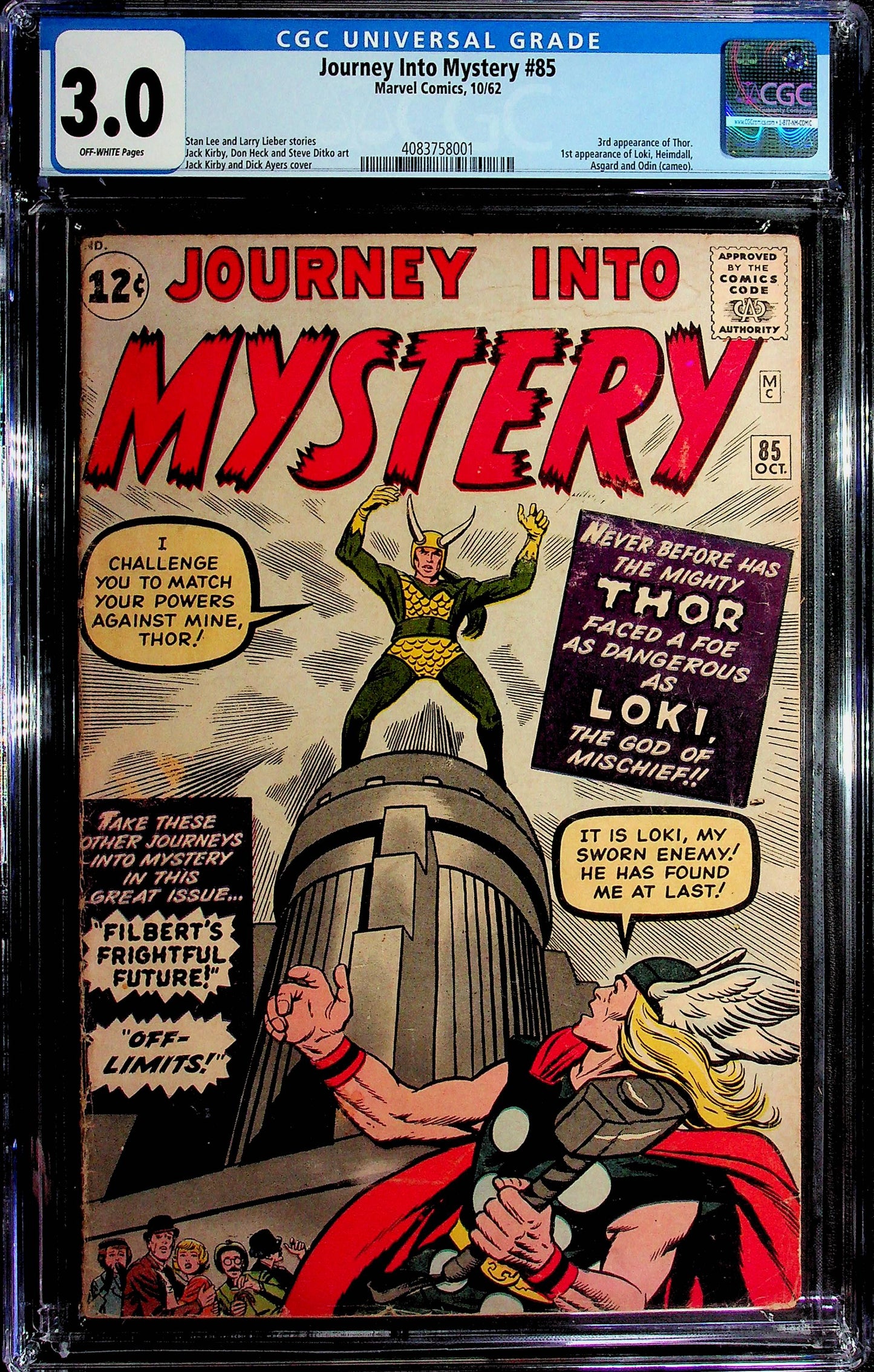 Journey into Mystery #85 CGC 3.0 Marvel Comics 1st appearance of Loki