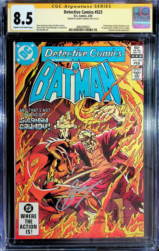 Detective Comics #523 CGC 8.5 1st app Killer Croc Gerry Conway Signed