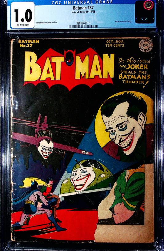 Batman #37 CGC 1.0 1946 DC Comics - Golden Age Joker cover and story