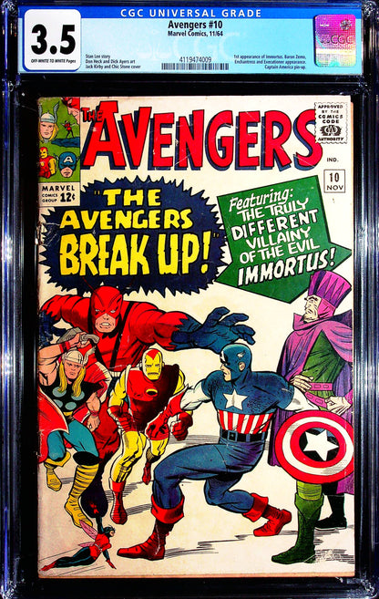 Avengers #10 CGC 3.5 Marvel Comics 1964 1st appearance of Immortus