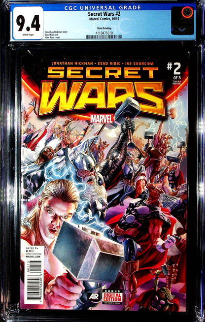 Secret Wars #2 CGC 9.4 Marvel Comics 2015 1st God Emperor Doom 3rd PRINTING