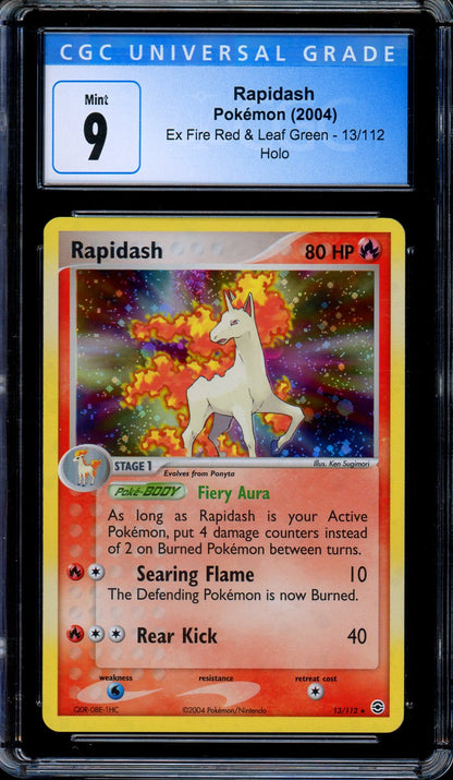 CGC 9 Rapidash Holo Rare 13/112 EX Fire Red Leaf Green 2004 Pokemon