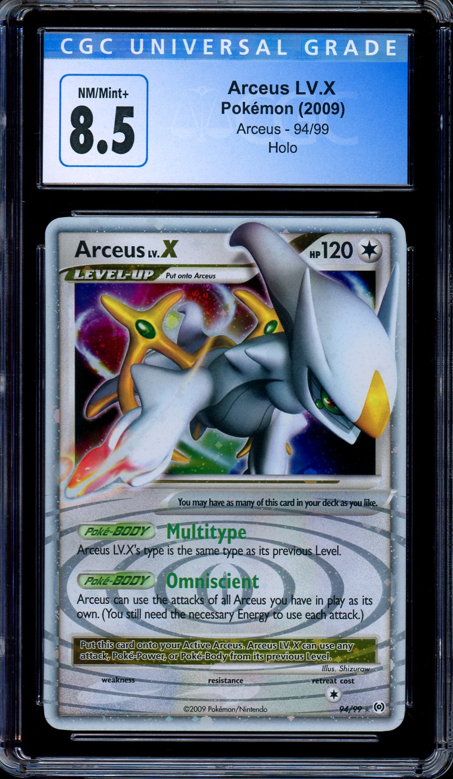 CGC 8.5 Arceus LV.X 94/99 Holo Ultra Rare Arceus 2009 Pokemon