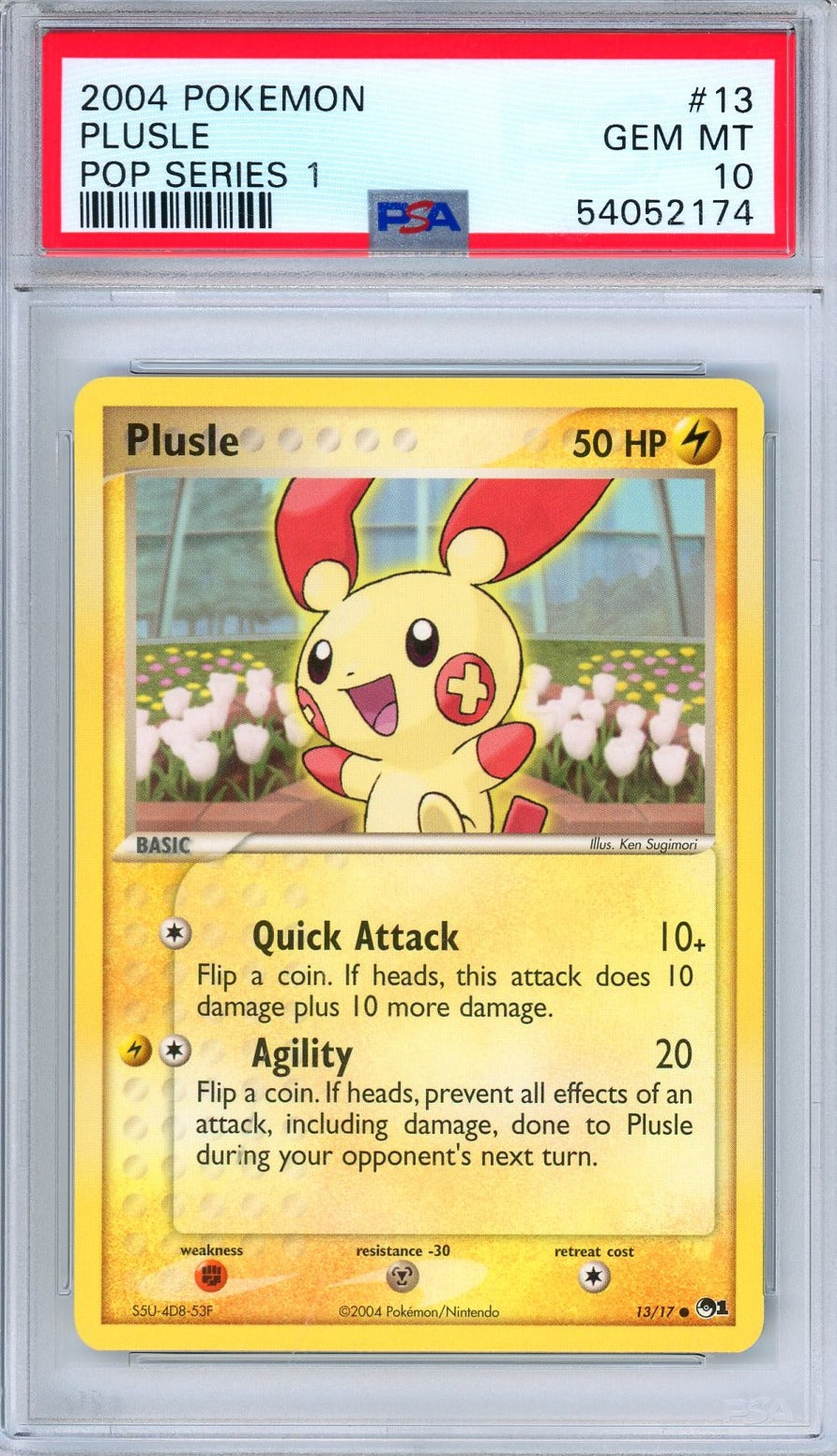 PSA 10 Plusle 13/17 Pop Series 1 2004 Population 6 Pokemon