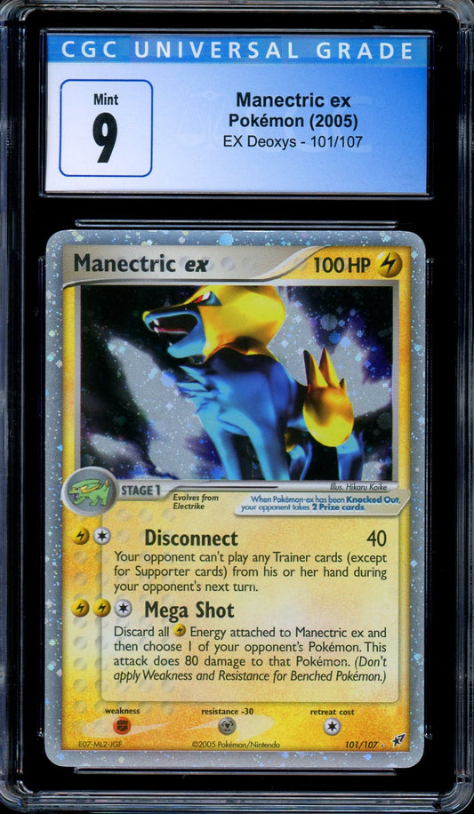 CGC 9 Manectric ex 101/107 EX Deoxys Ultra Rare Holo 2005 Pokemon