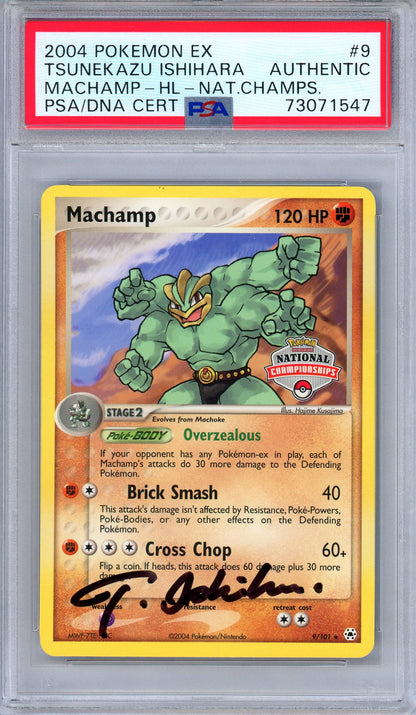 PSA Tsunekazu Ishihara Signature AUTO Machamp National Championship Pokémon